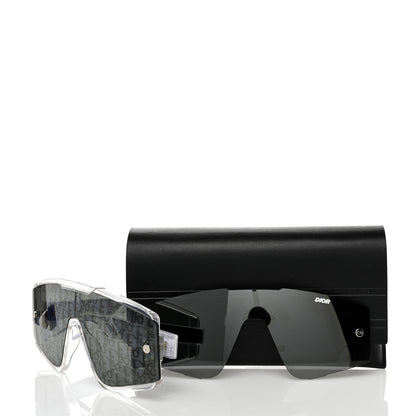 Christian Dior Acetate Oblique Diorxtrem MU Mask Sunglasses Crystal Smoke Mirror 7 of 7