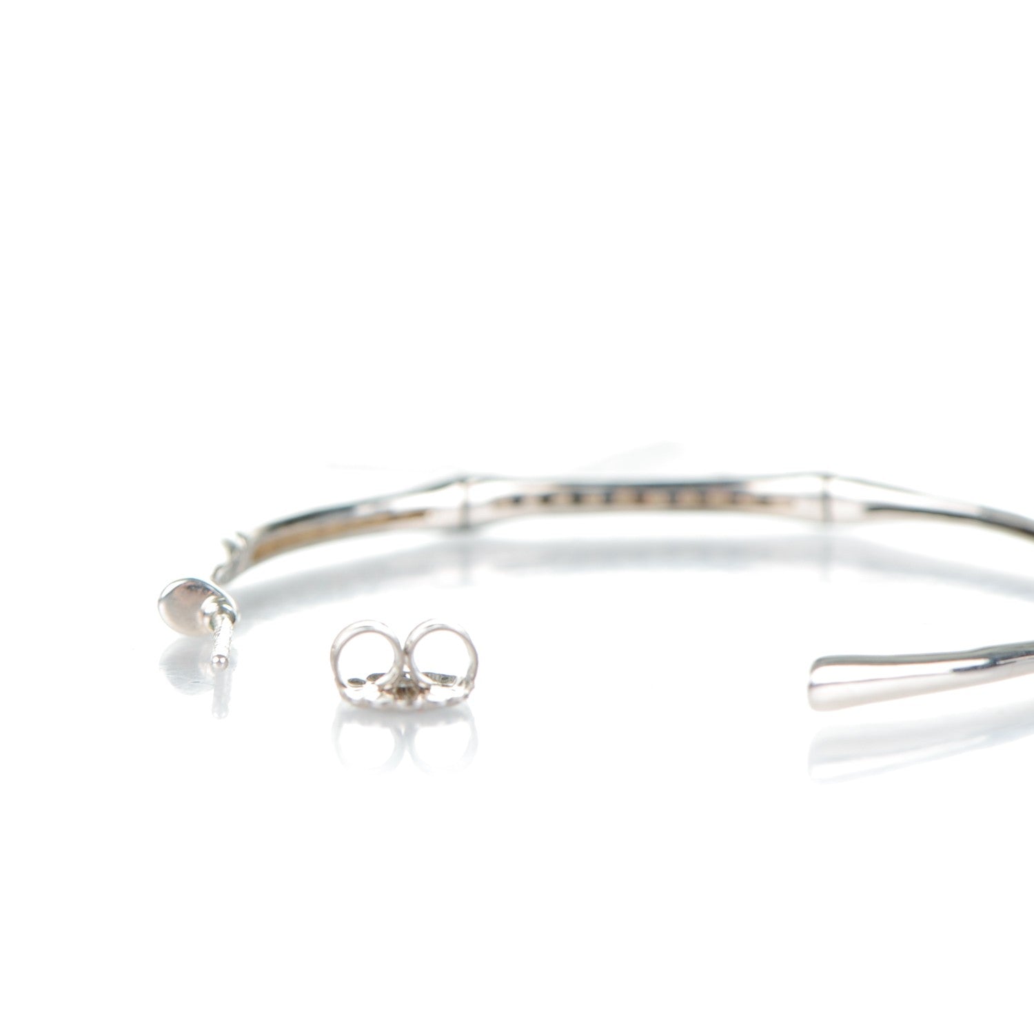John Hardy Sterling Silver Black Sapphire Large Bamboo Hoop Earrings 5 of 6