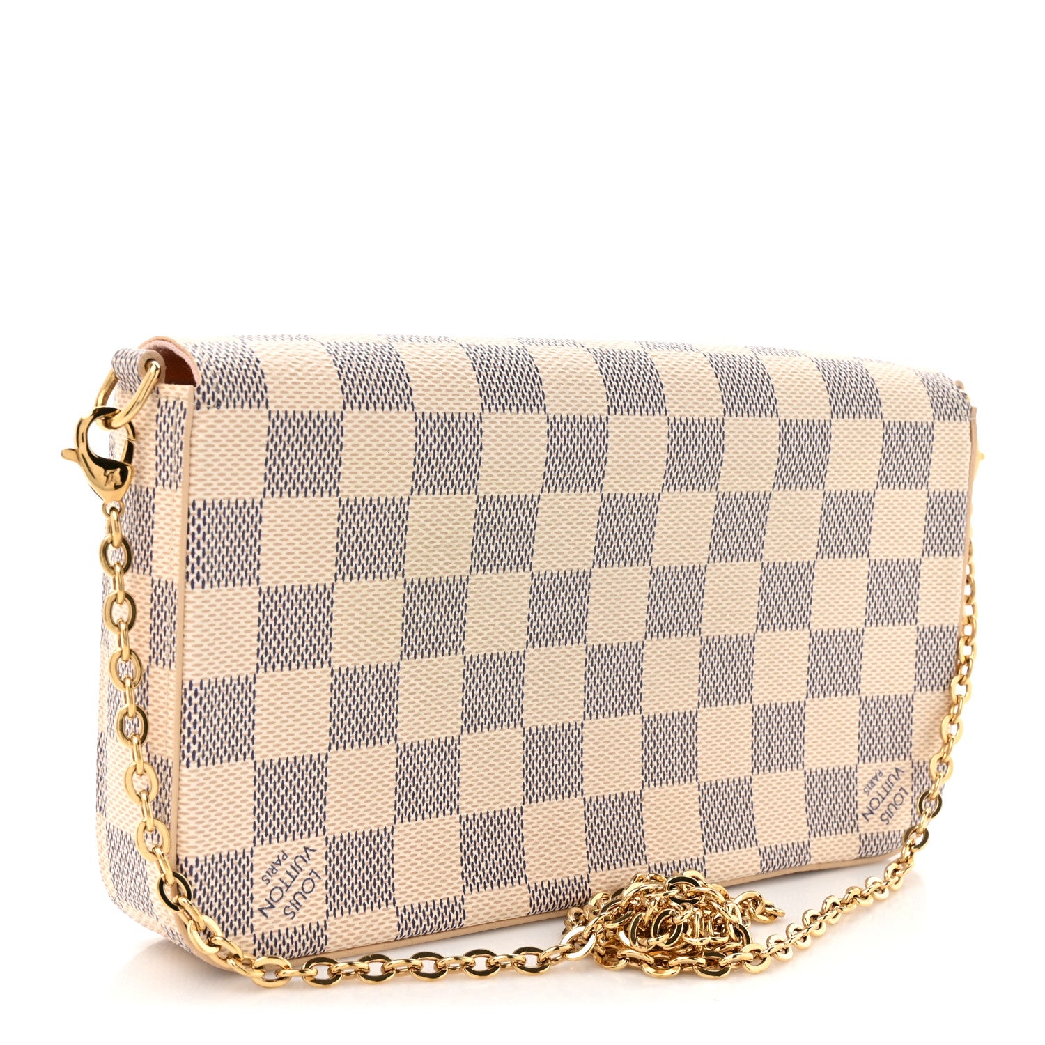 Louis Vuitton Damier Azur Pochette Felicie Chain Wallet Rose Ballerine 5 of 18