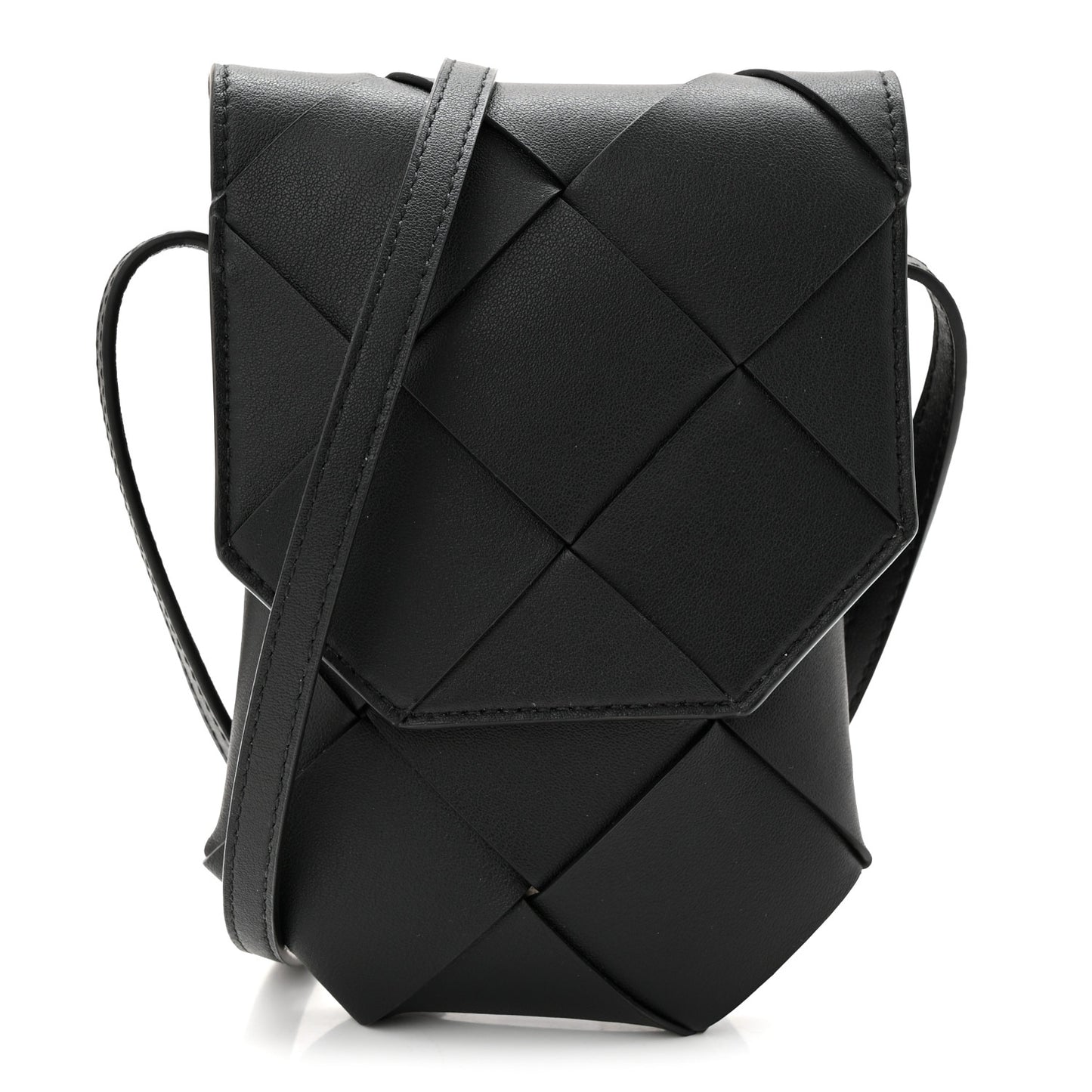 Nappa Maxi Intrecciato Diago Phone Pouch Black