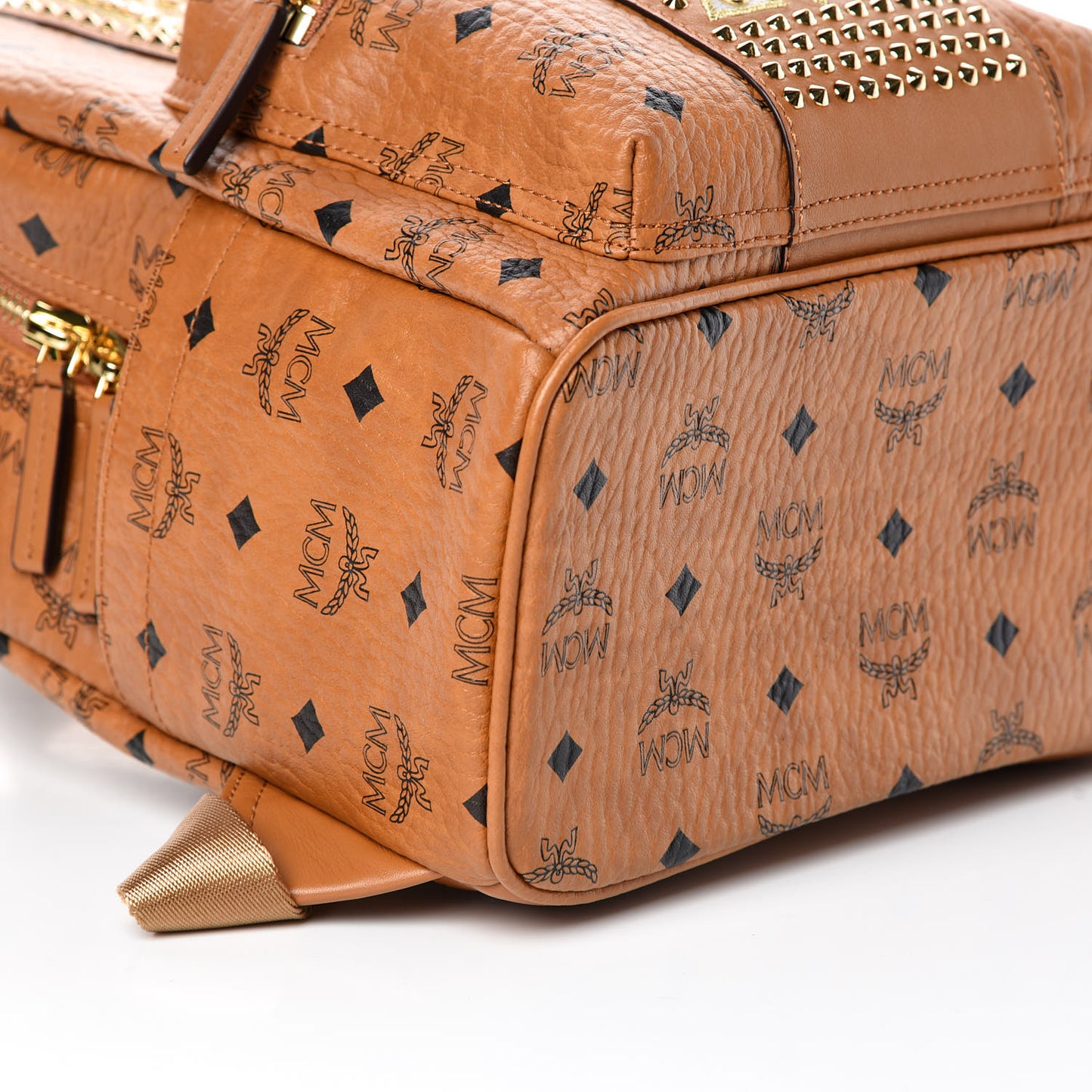 Visetos Studded Stark Stripe Backpack Cognac