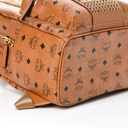 MCM Visetos Studded Stark Stripe Backpack Cognac 5 of 9