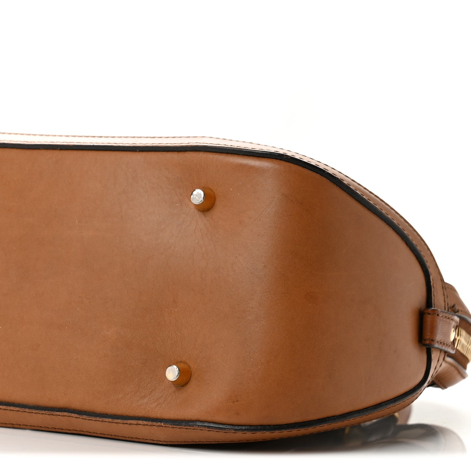 Burberry Bridle Calfskin House Check Small Orchard Bowling Bag Brown Ochre 11 of 14