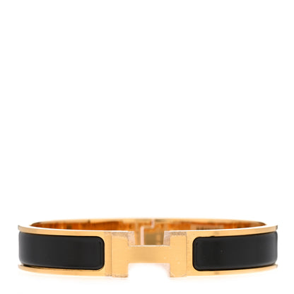 Hermes Enamel Narrow Clic Clac HH Bracelet T3 Black 1 of 5