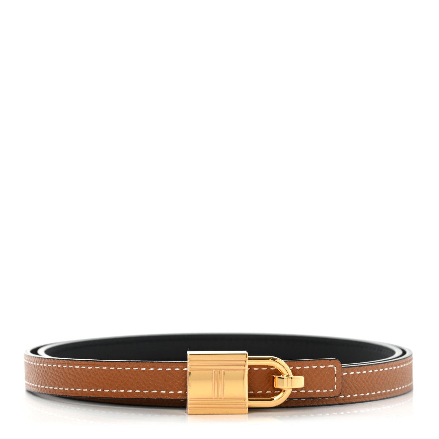 Hermes Epsom Swift 13mm Romance Belt 80 Gold Black 1 of 6