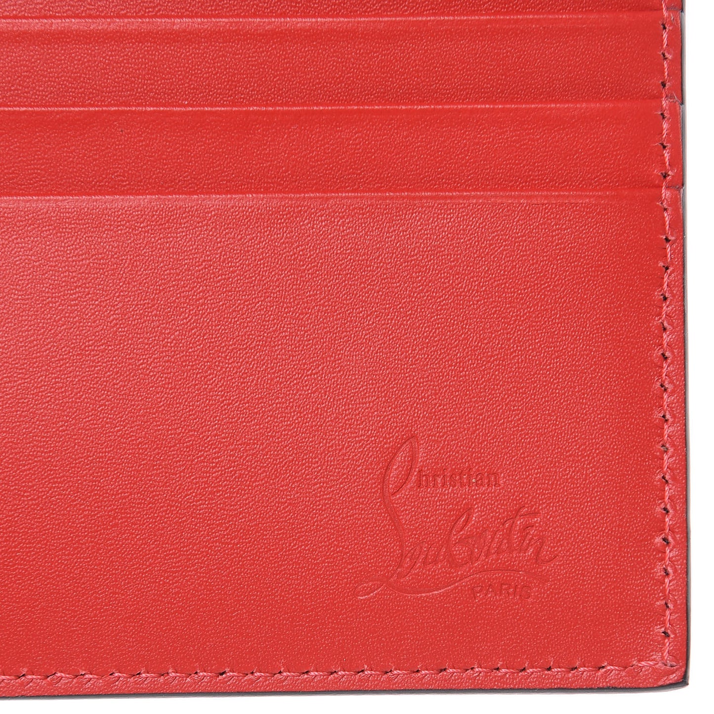 Calfskin Coolcard Two-Tone Wallet Black Red