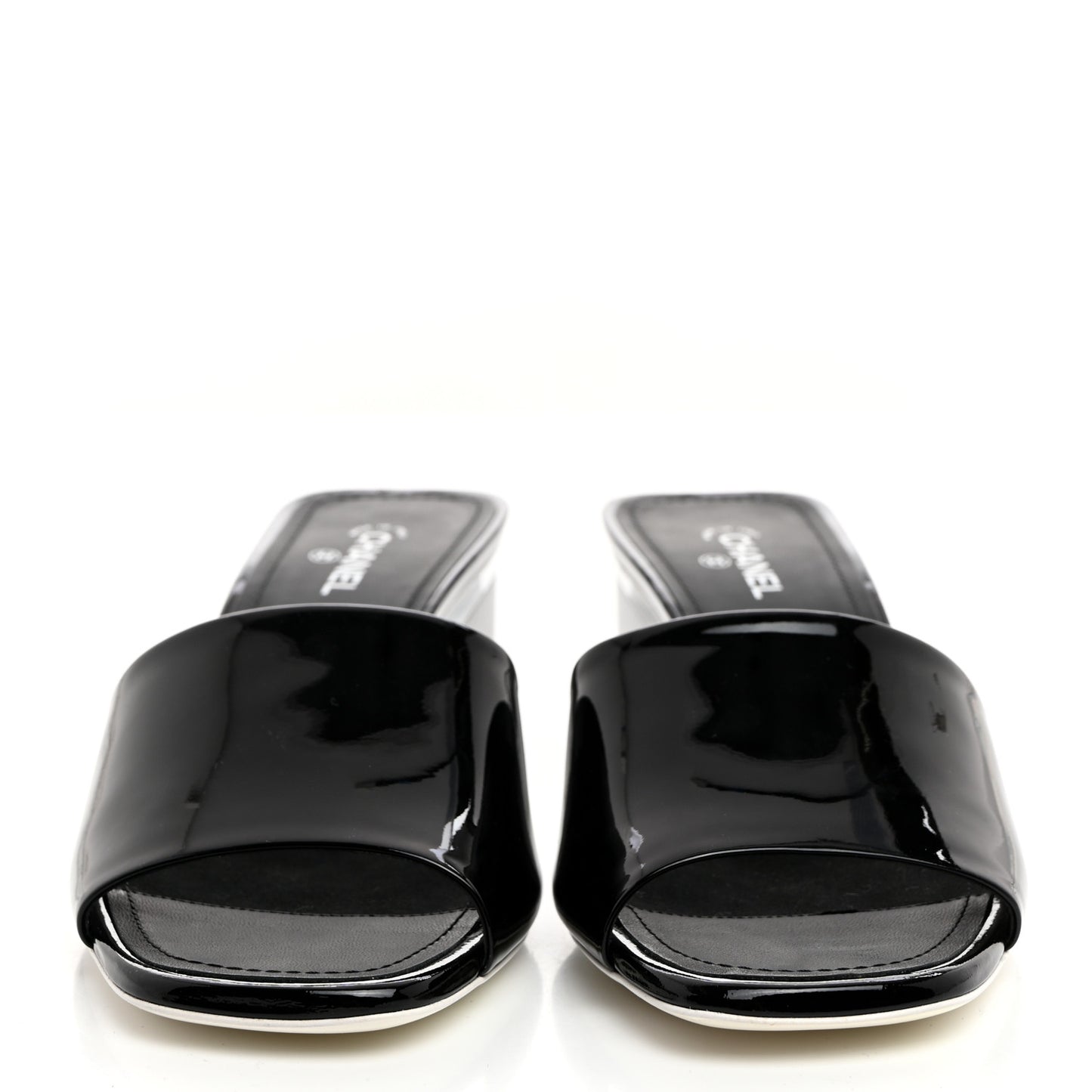 Patent CC Mules 40 Black White