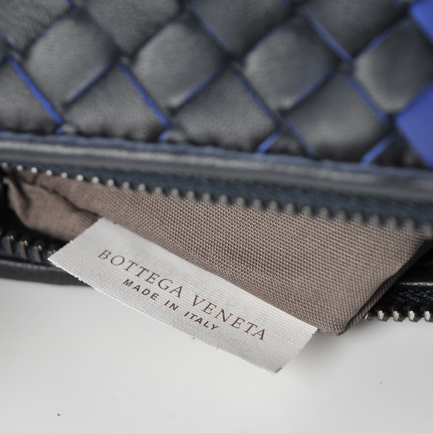 Nappa Intrecciato Document Case Tourmaline Cobalt Blue