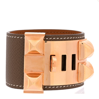 Hermes Epsom Collier de Chien CDC Bracelet T2 Etoupe 3 of 6