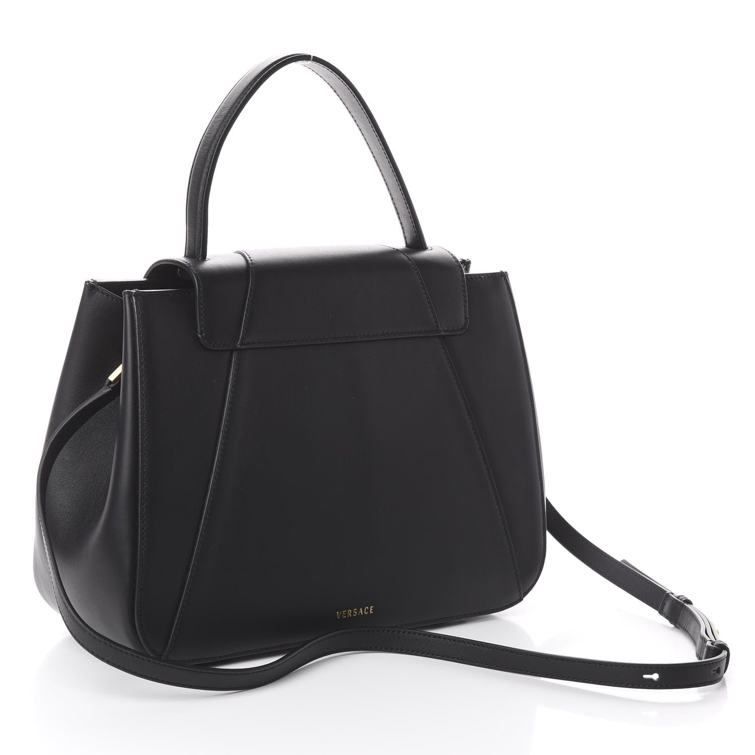 Versace Vitello Barocco Virtus Small Top Handle Shoulder Bag Black 2 of 8
