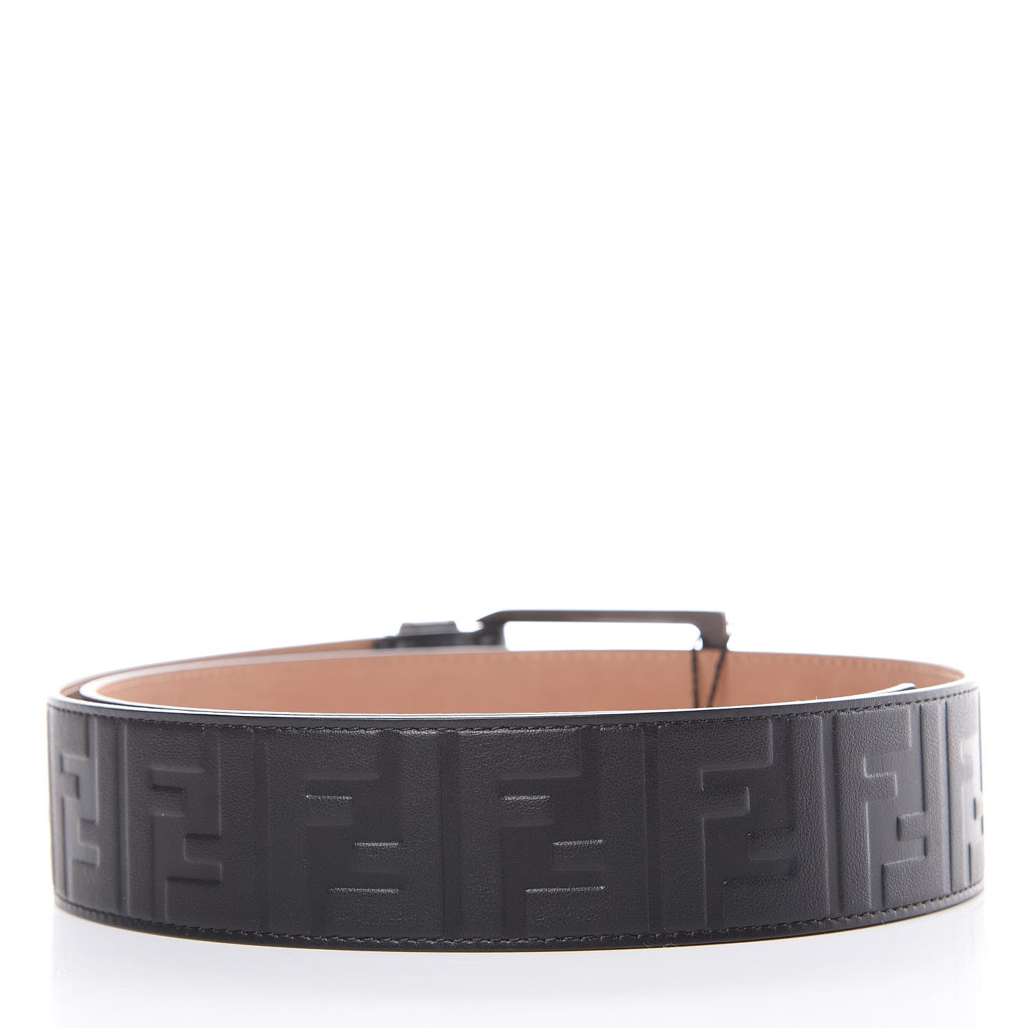 Fendi Vitello Grace FF 1974 Embossed Belt 95 38 Black 3 of 7