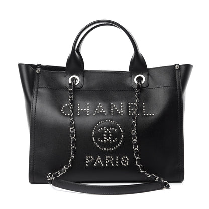 Chanel Caviar Small Studded Deauville Tote Black 1 of 11