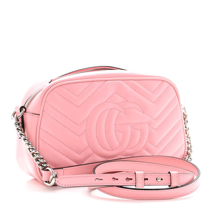 Gucci Calfskin Matelasse Small GG Marmont Chain Shoulder Bag Wild Rose 3 of 10