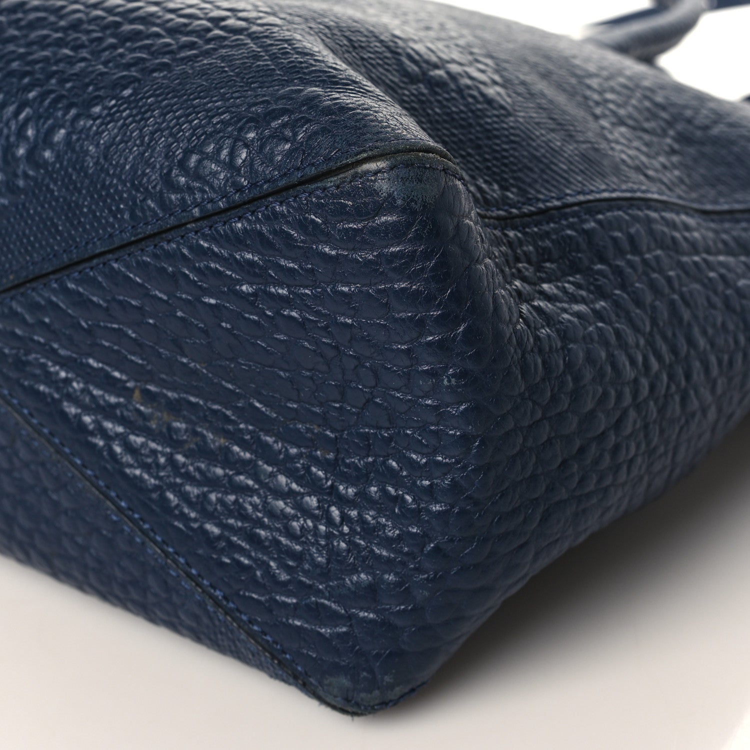 Burberry Heritage Grain Check Embossed Medium Dewsbury Tote Blue Carbon 9 of 10