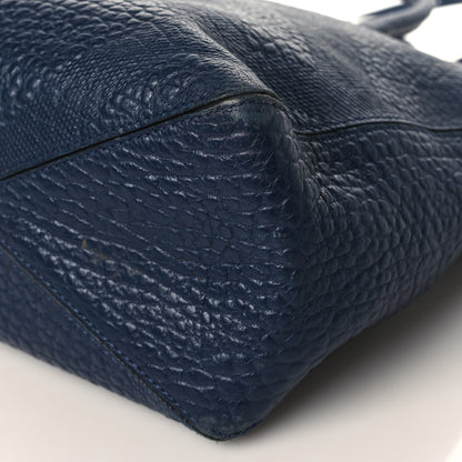Burberry Heritage Grain Check Embossed Medium Dewsbury Tote Blue Carbon 9 of 10