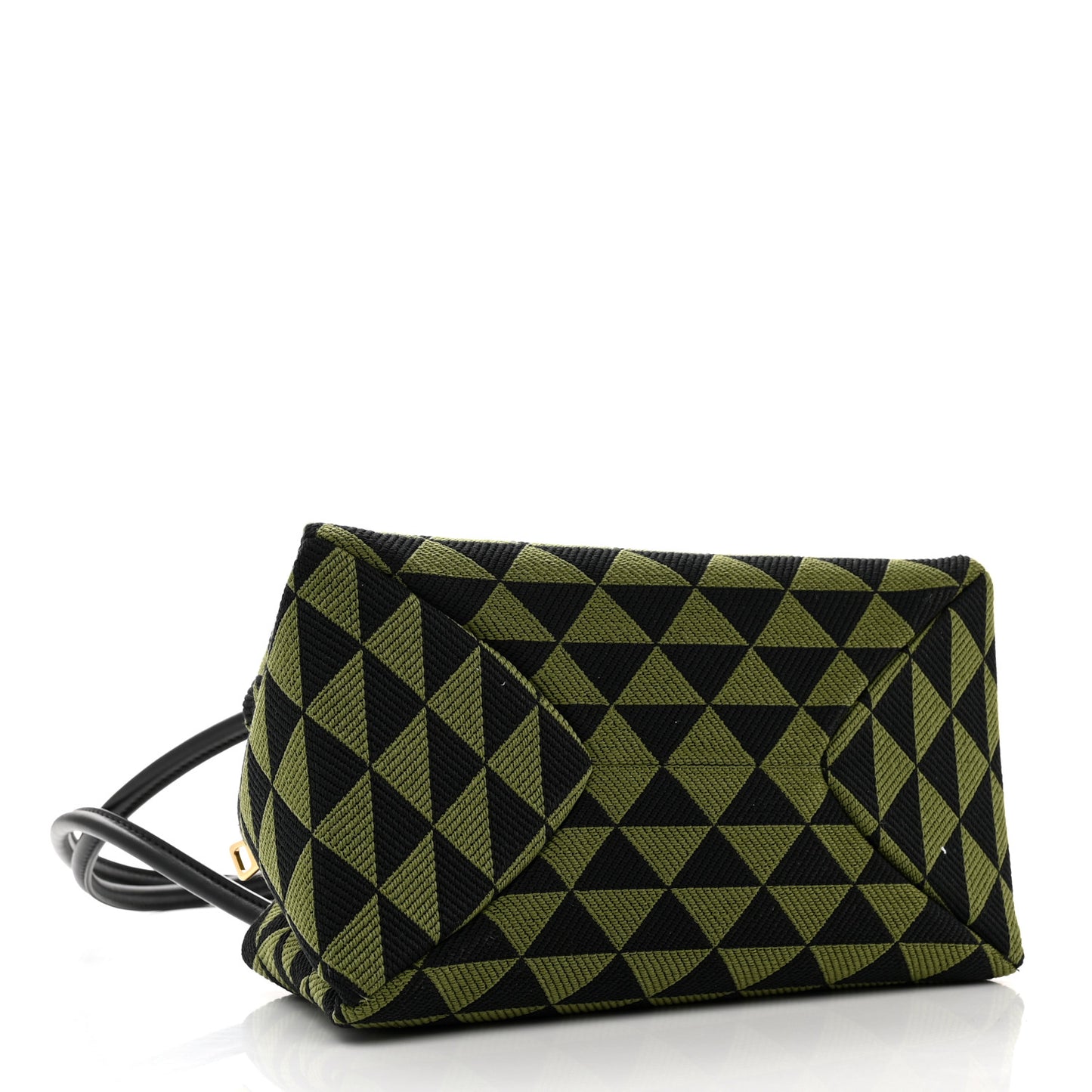 Jacquard Triangolo Symbole Embroidered Small Shoulder Bag Black Edera