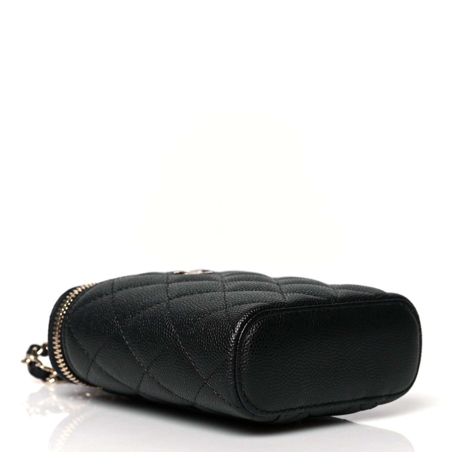 Chanel Caviar Quilted Small Vertical Coco Beauty Vanity Case With Chain Black 4 of 10