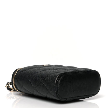 Chanel Caviar Quilted Small Vertical Coco Beauty Vanity Case With Chain Black 4 of 10