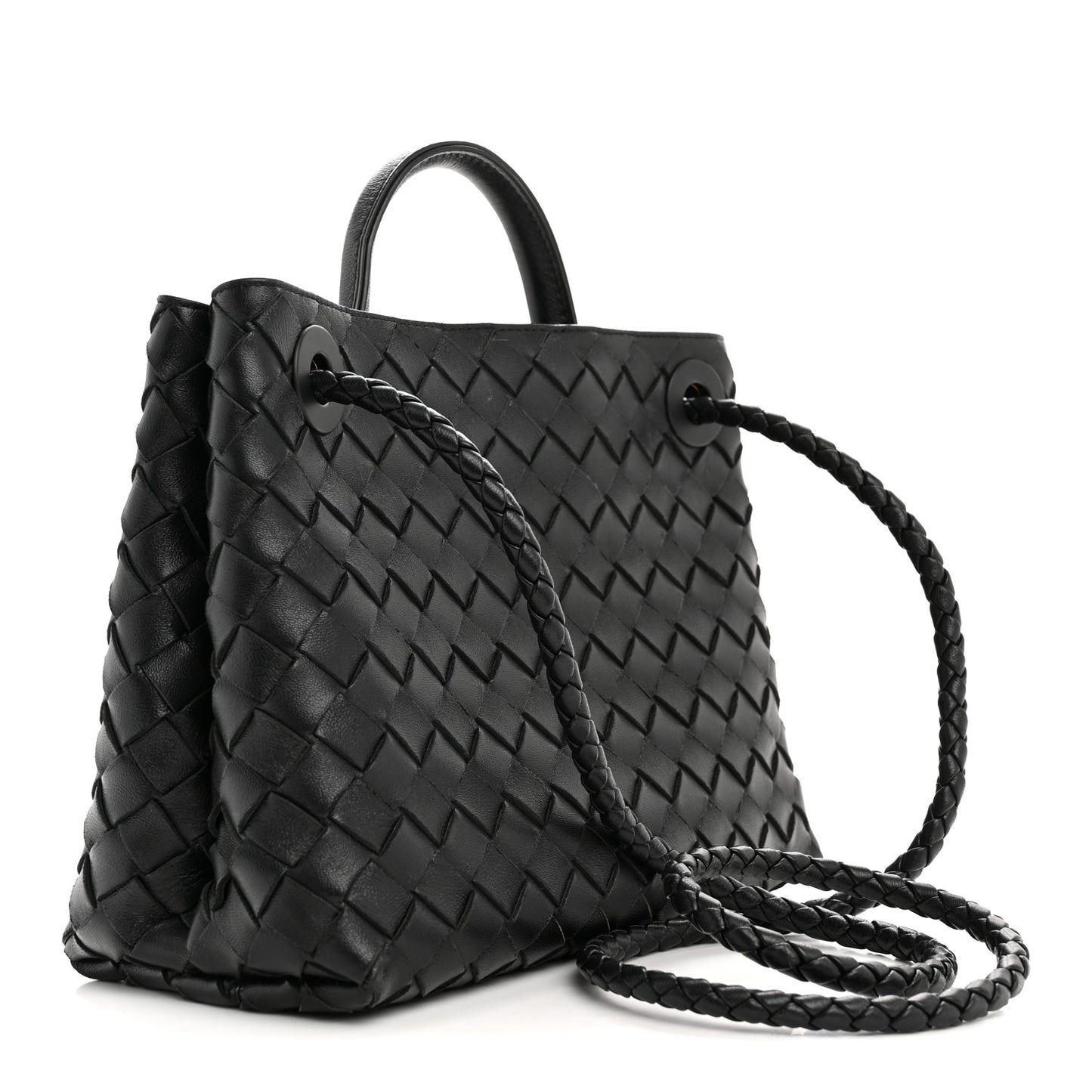 Nappa Intrecciato Small Andiamo Shoulder Bag Black