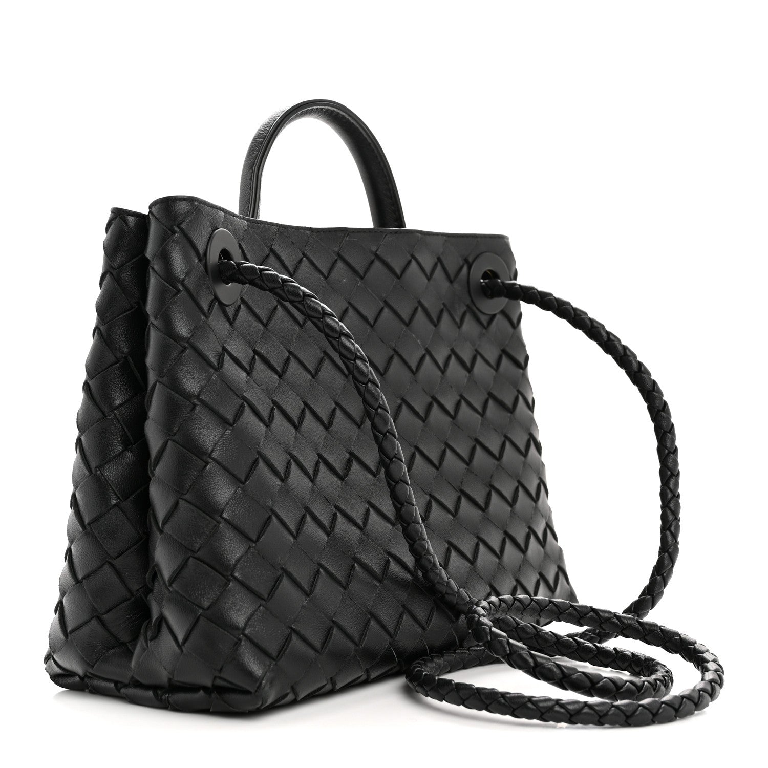 Bottega Veneta Nappa Intrecciato Small Andiamo Shoulder Bag Black 3 of 10