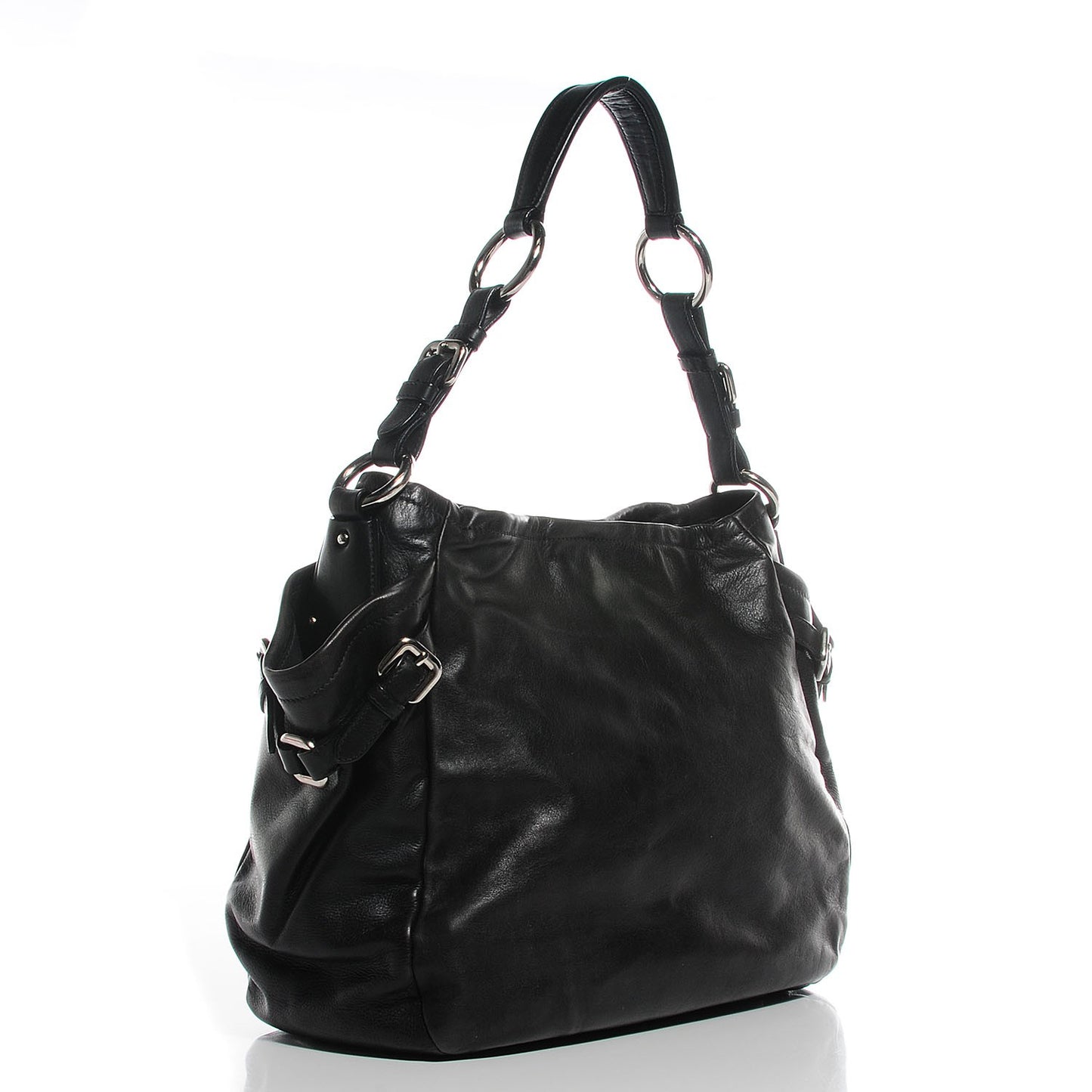 Soft Calf Two Pocket Hobo Nero Black