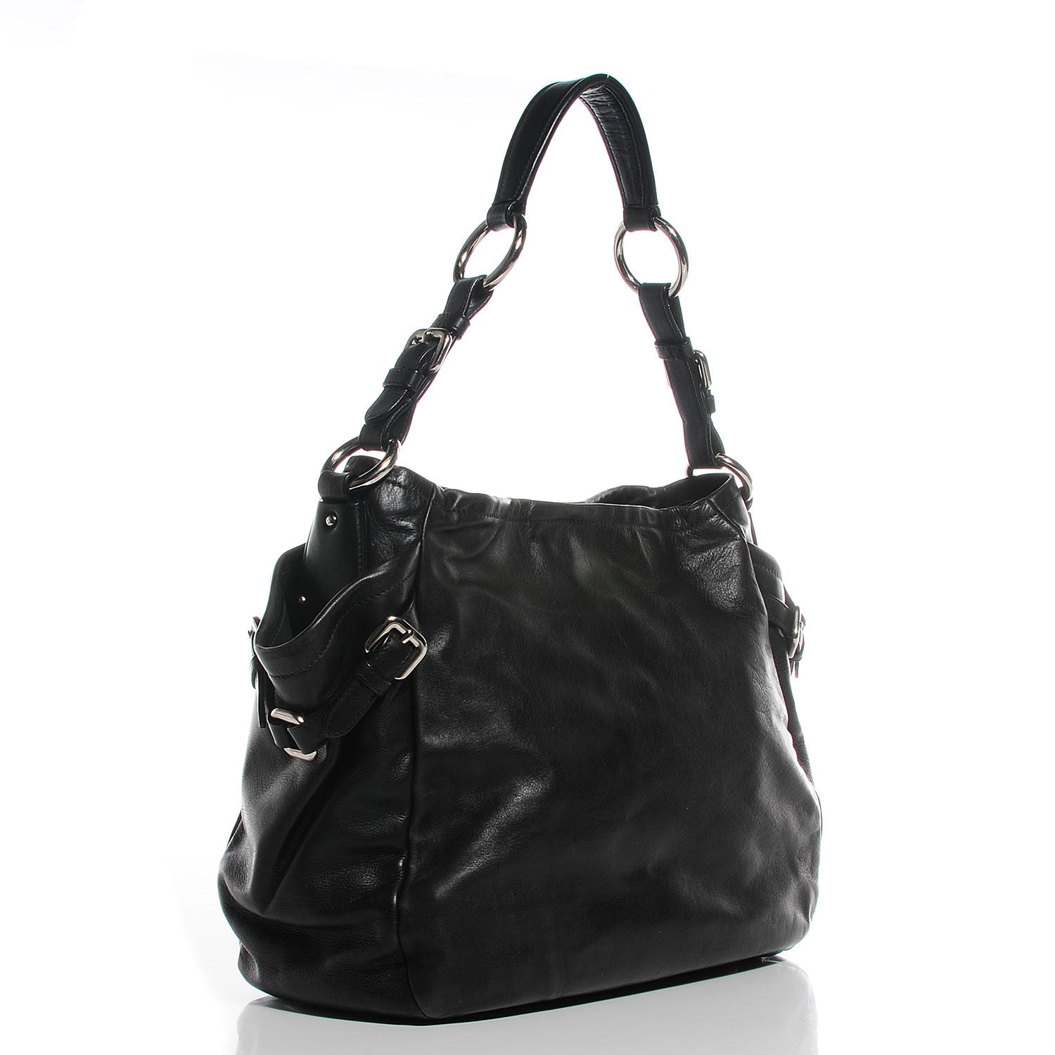 Prada Soft Calf Two Pocket Hobo Nero Black 3 of 10