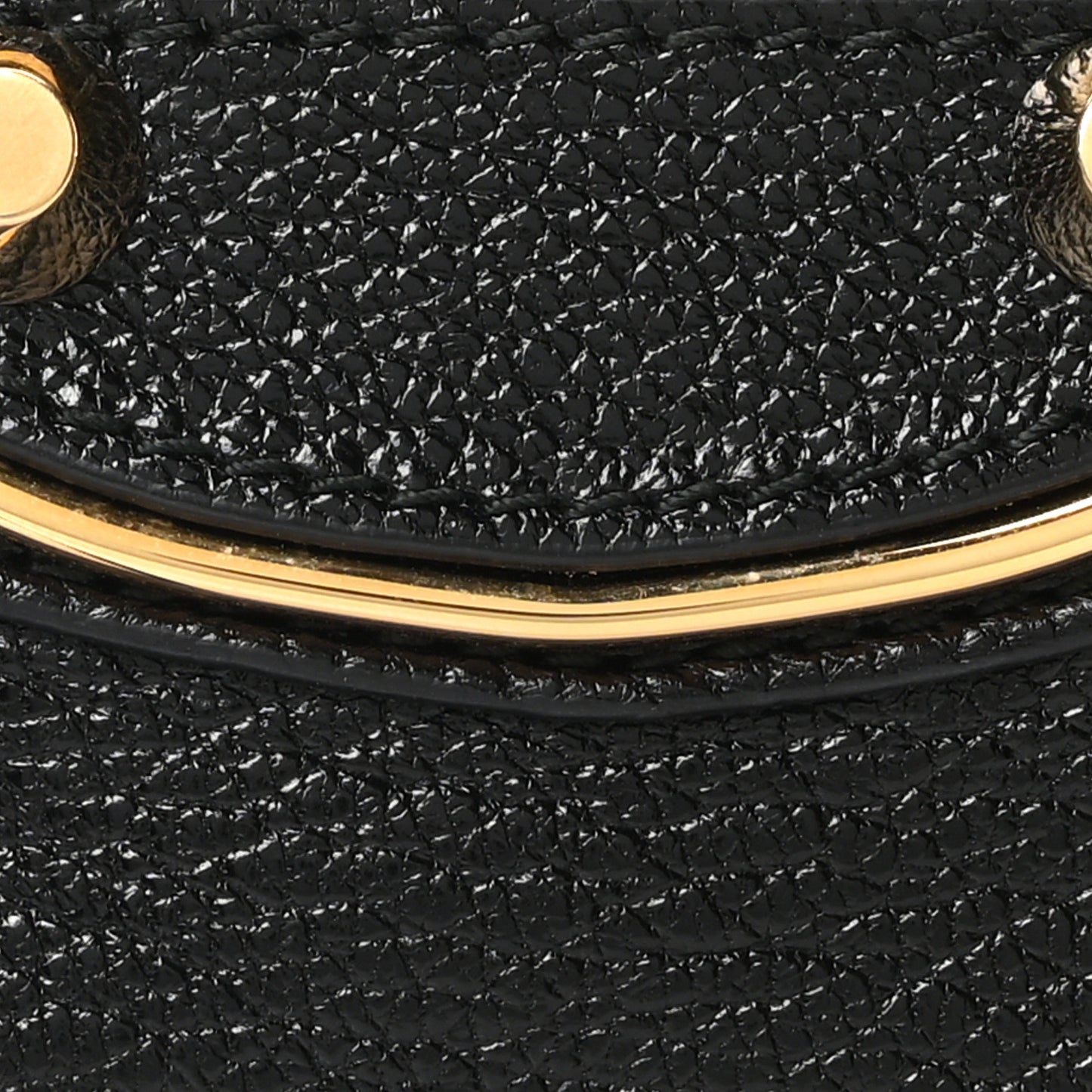 Chevre Gold Metallic Edge Hardware Mini City Black
