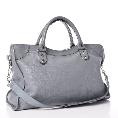 Balenciaga Chevre Silver Metallic Edge Hardware City Bleu Acier 3 of 10