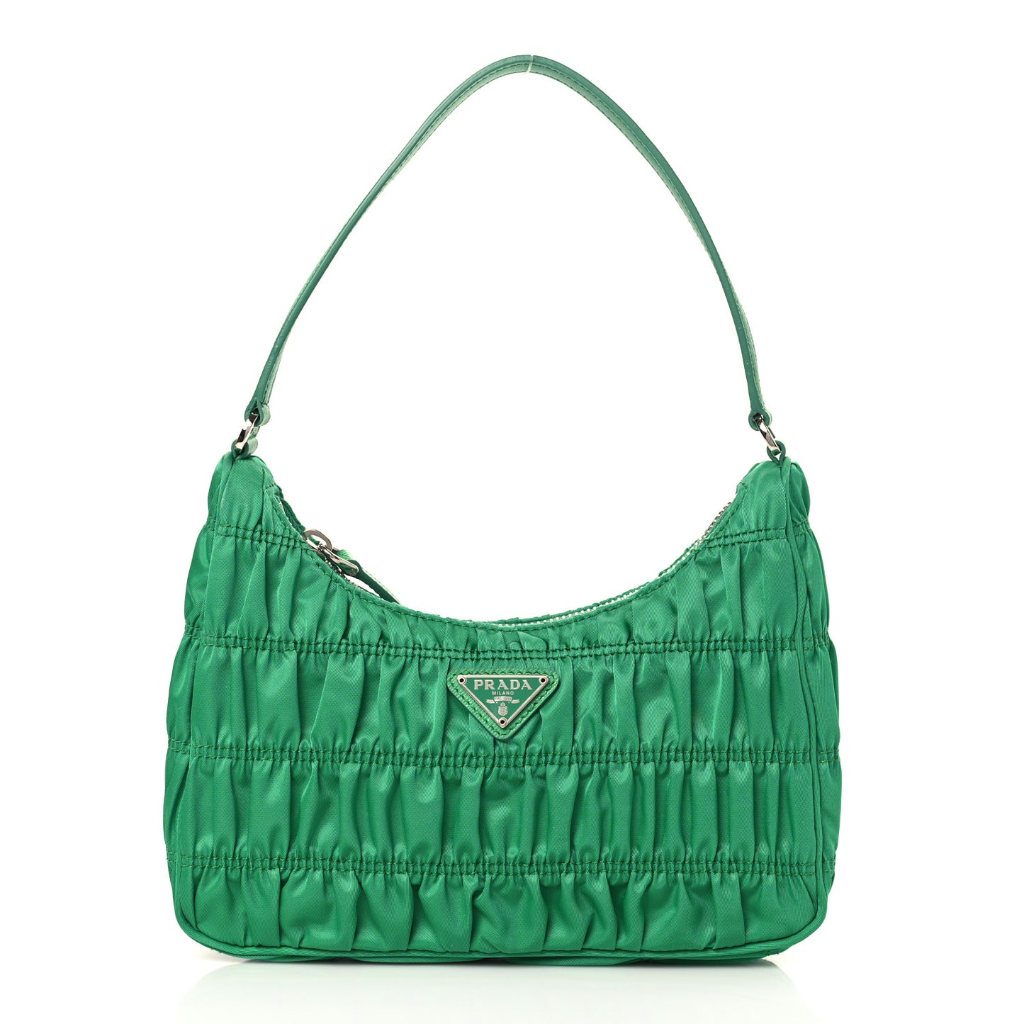 Tessuto Nylon Gaufre Shoulder Bag Menta