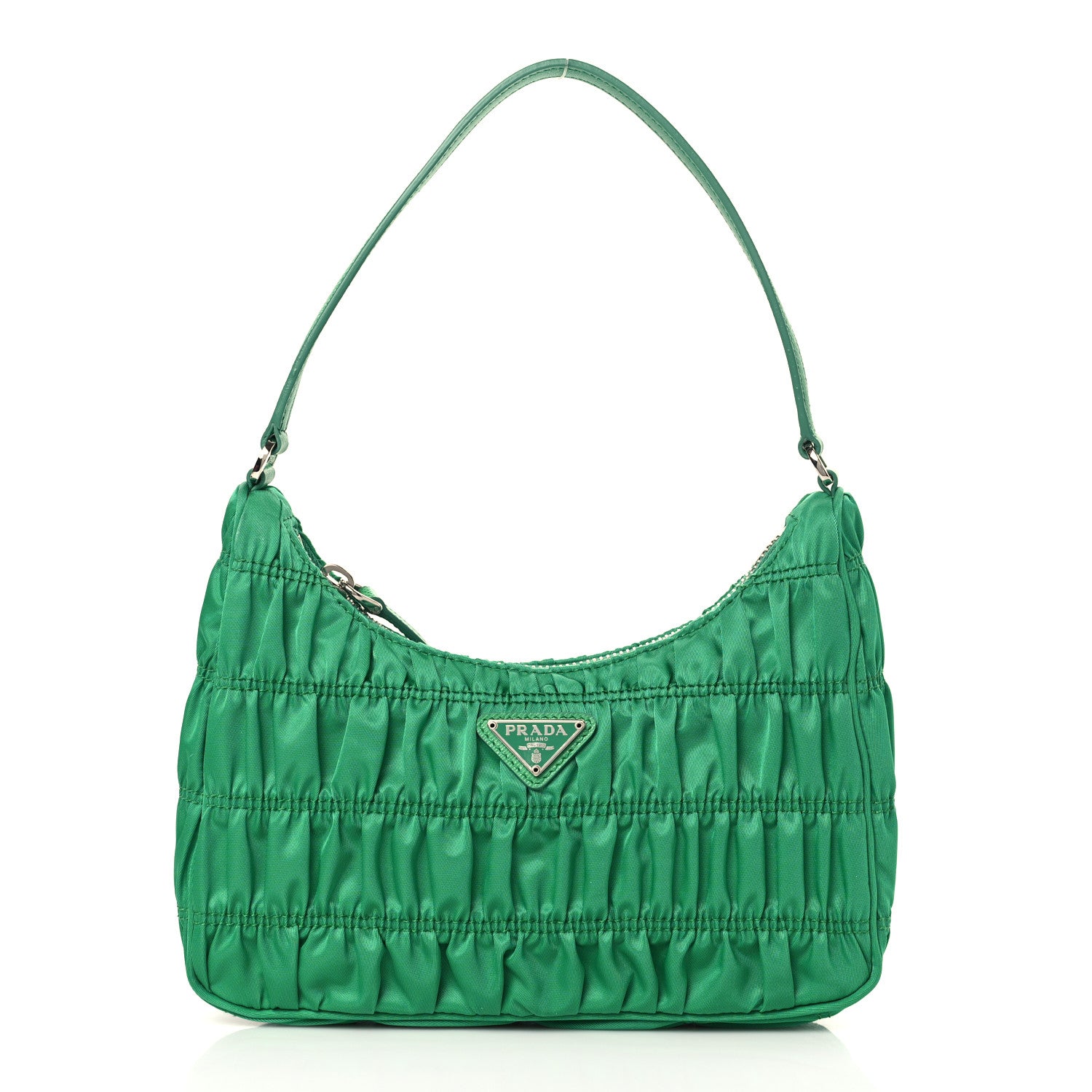 Prada Tessuto Nylon Gaufre Shoulder Bag Menta 1 of 9