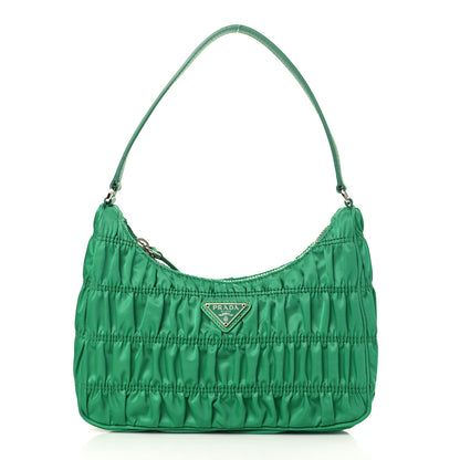 Prada Tessuto Nylon Gaufre Shoulder Bag Menta 1 of 9