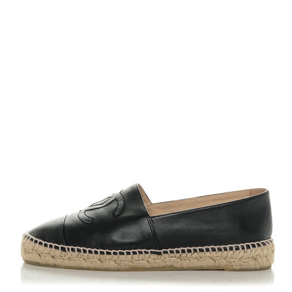 Chanel Lambskin CC Espadrilles 39 Black 1 of 9
