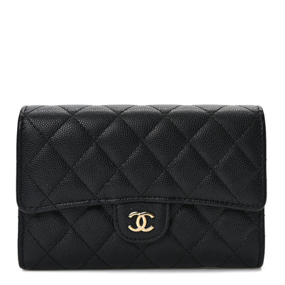 Chanel Caviar Quilted Medium Flap Wallet Black 1 of 10