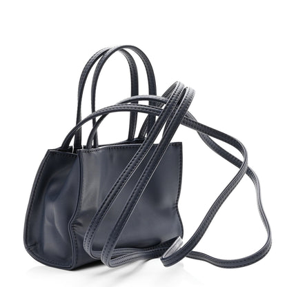 Telfar Vegan Leather Small Shopping Bag Navy 3 of 10