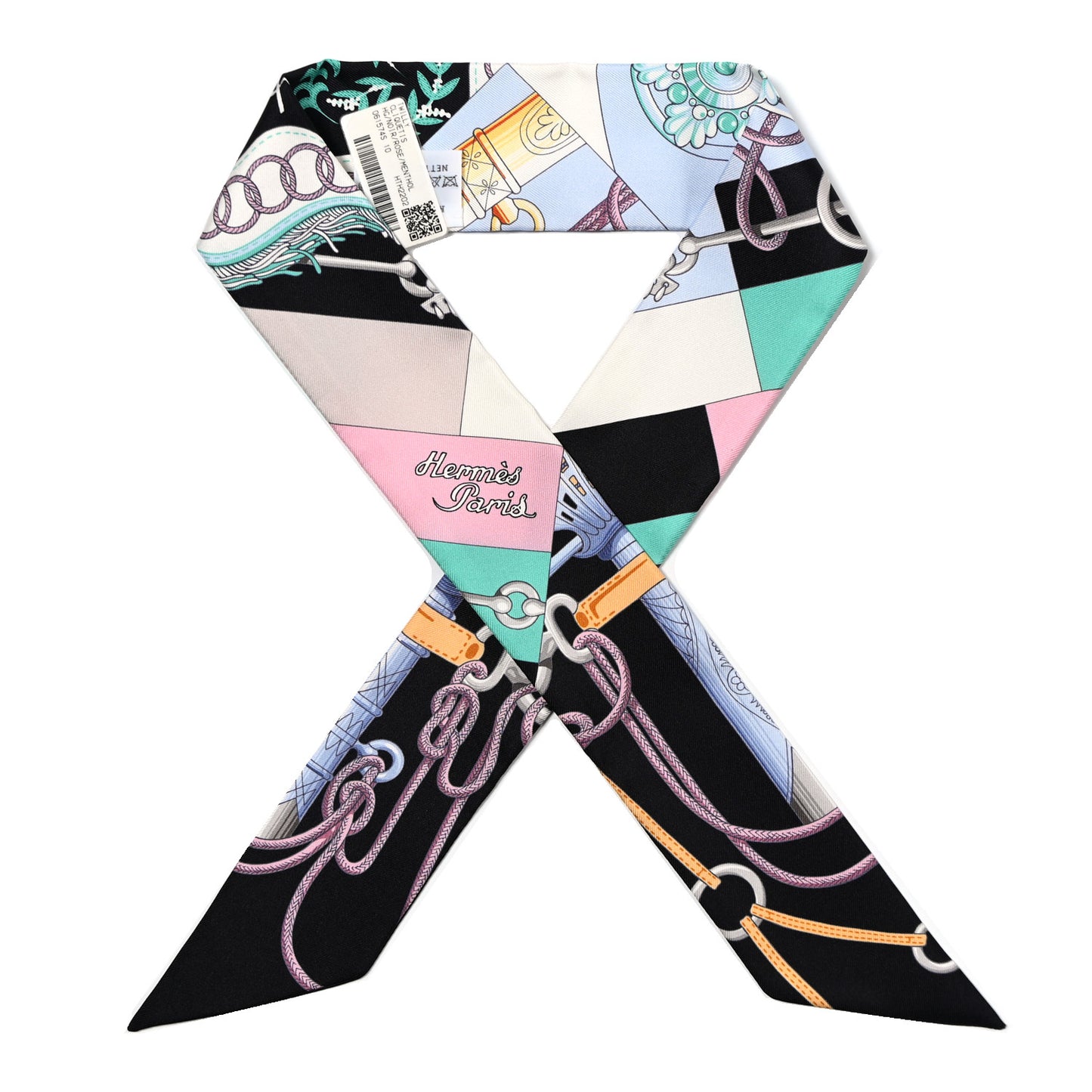 Silk Cliquetis Twilly Black Rose Menthol