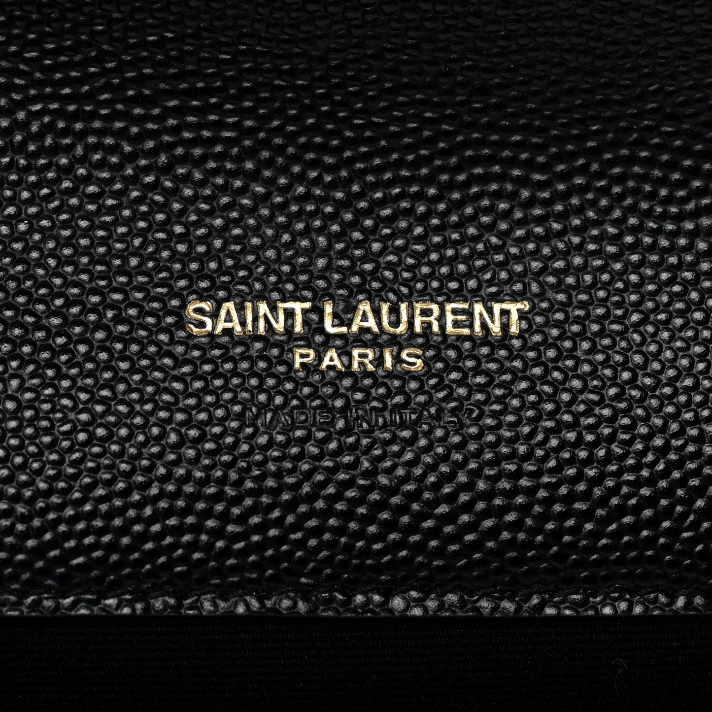 Grain De Poudre Matelasse Chevron Monogram Envelope Clutch Black
