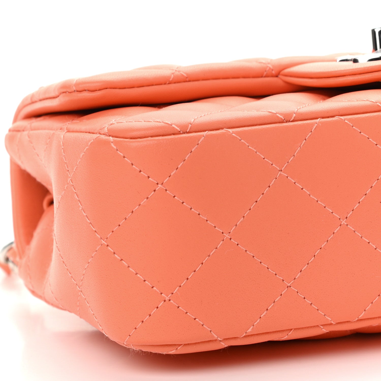 Chanel Lambskin Quilted Mini Rectangular Flap Light Orange 8 of 10