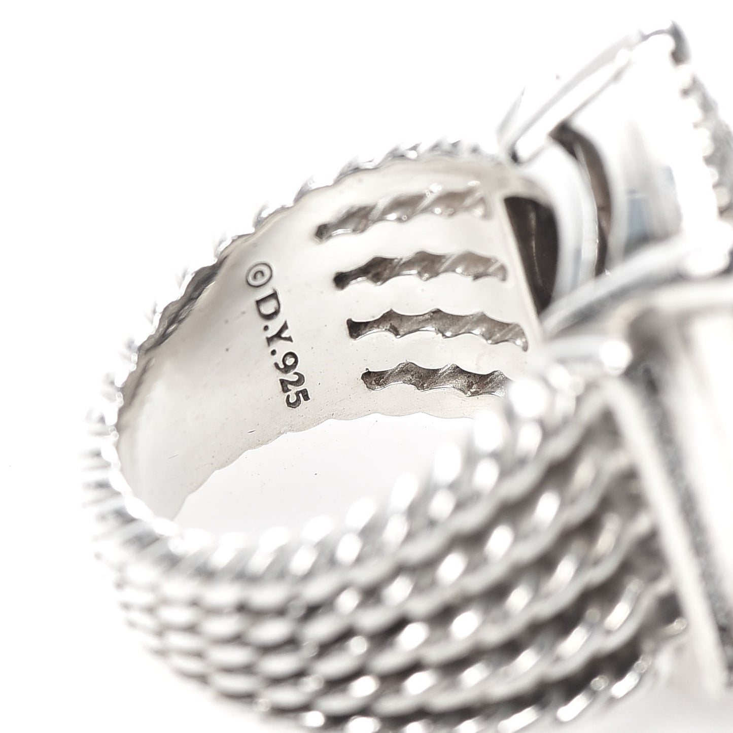 Sterling Silver Diamond 20mm Wheaton Ring 55 7.25