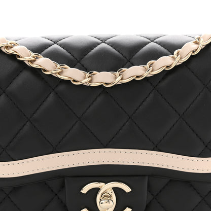 Chanel Lambskin Quilted Bicolor Flap Black Beige 8 of 11