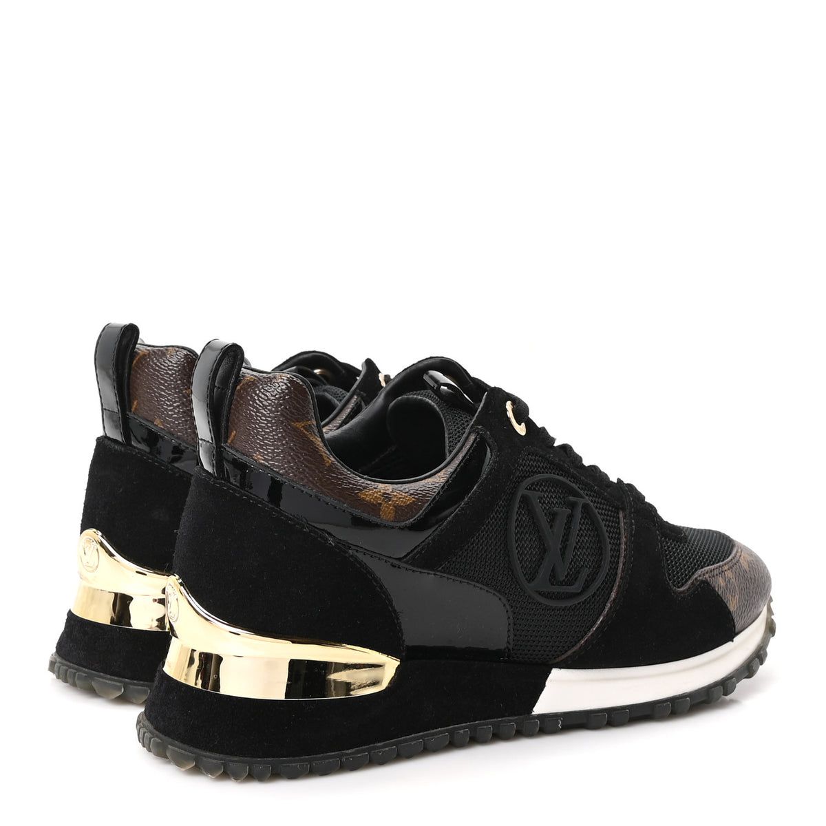 Louis Vuitton Suede Monogram Run Away Sneakers 35 Black 5 of 10