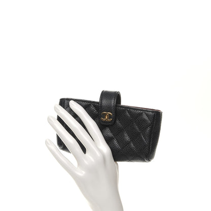 Chanel Caviar Quilted Mini Phone Holder Clutch Black 2 of 7