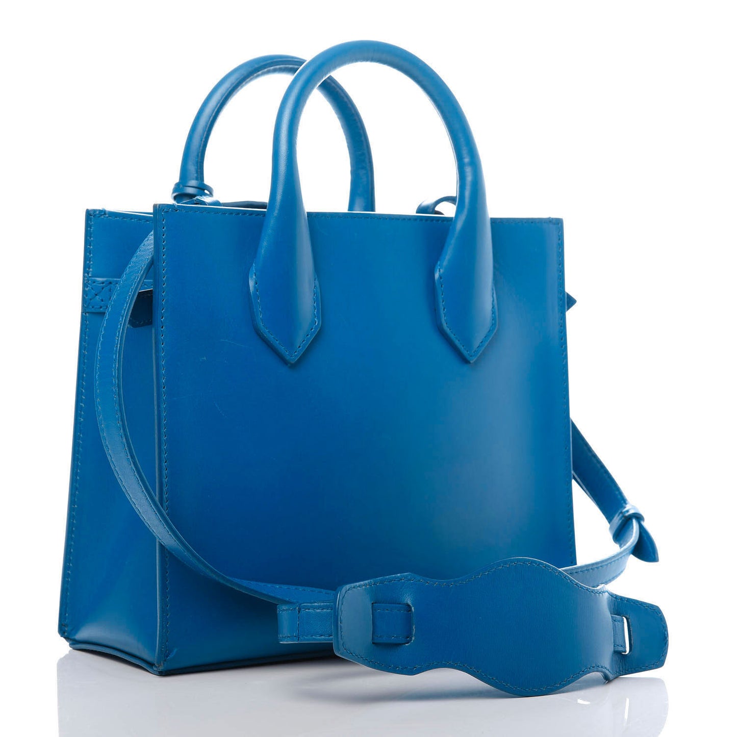 Smooth Calfskin Acrochord Mini All Afternoon Tote Outremer Bleu Lazuli