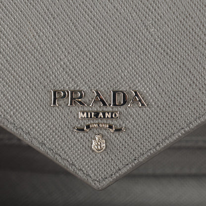 Prada Saffiano Metal Compact Envelope Wallet Marmo 6 of 9