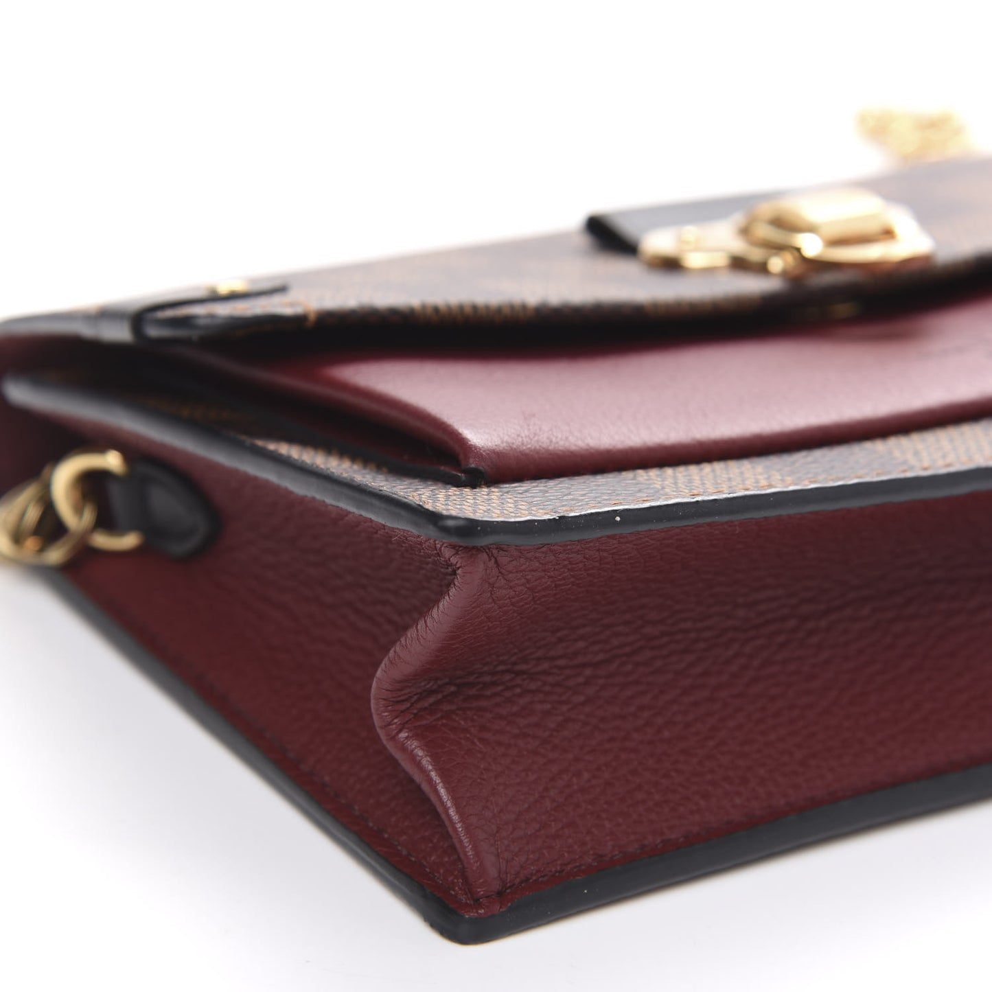 Damier Ebene Vavin Chain Wallet Red