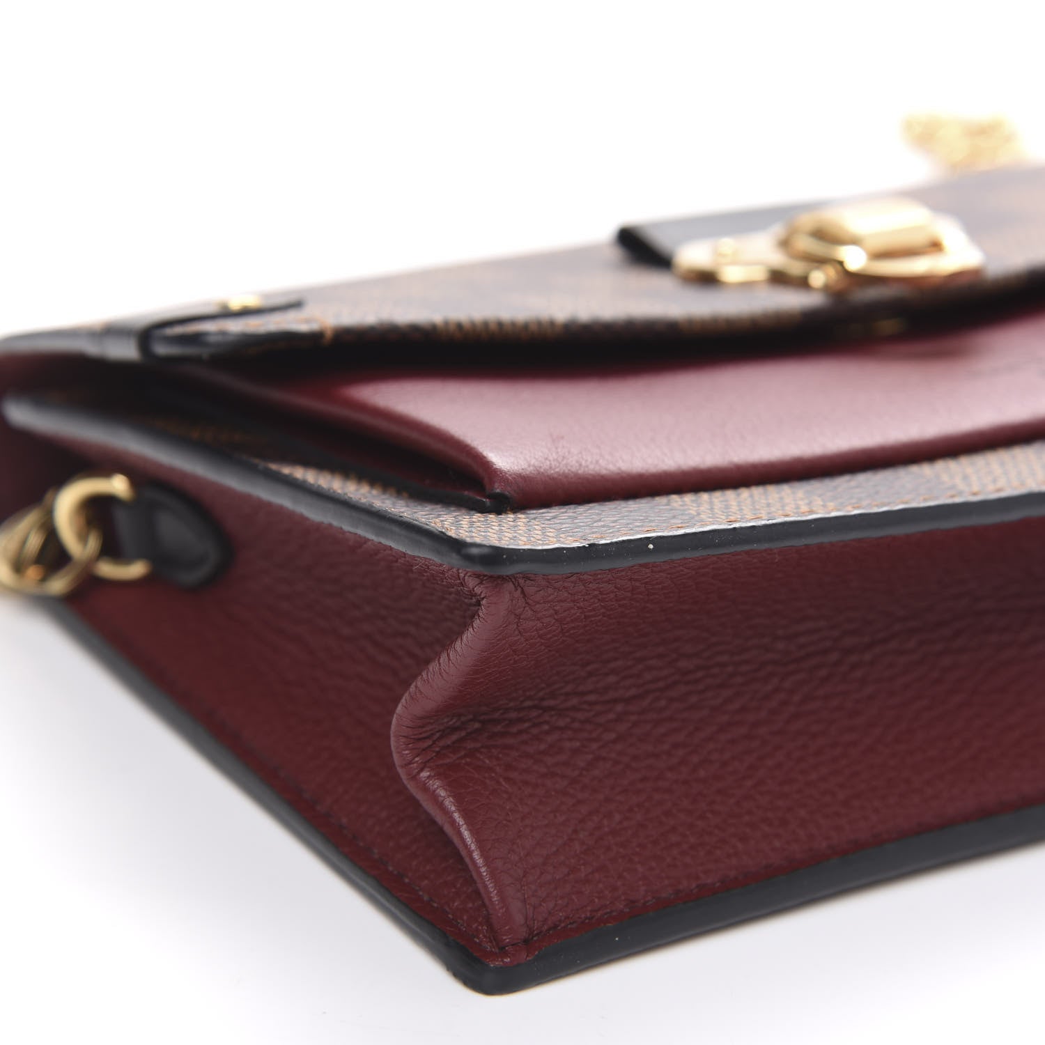 Louis Vuitton Damier Ebene Vavin Chain Wallet Red 8 of 10