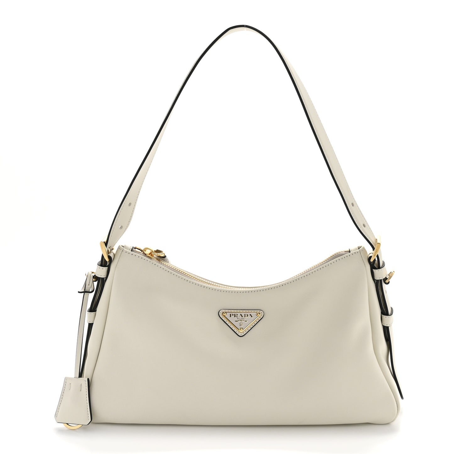 Soft Calfskin Medium Aimée Shoulder Bag White