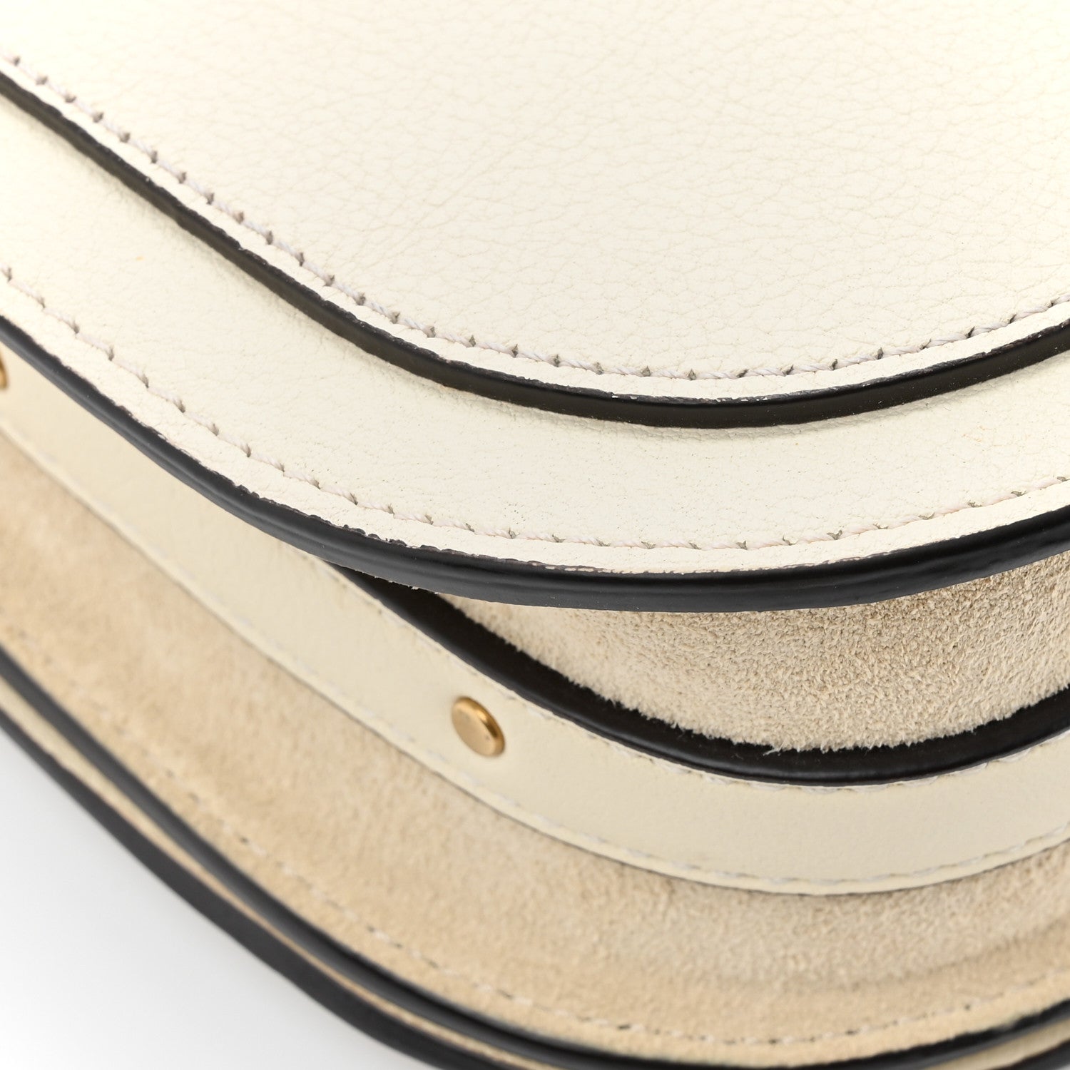 Chloe Calfskin Suede Small Nile Bracelet Bag Off White 16 of 18