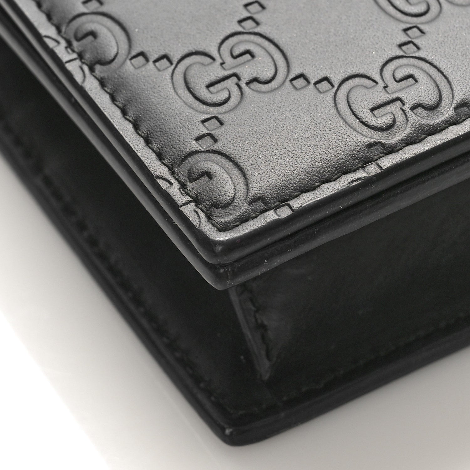 Gucci Guccissima Signature Bowy Chain Wallet Black 7 of 9