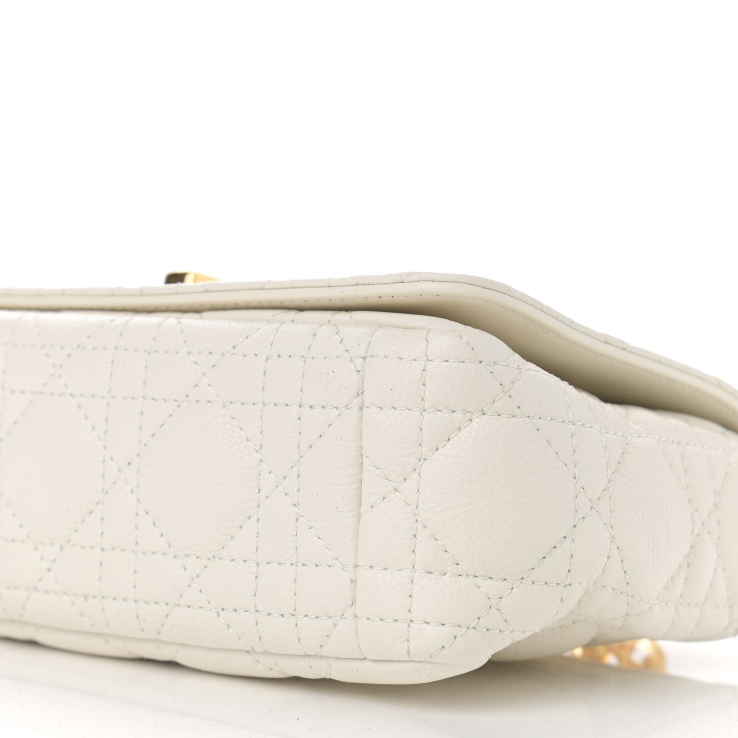 Lambskin Cannage Small Caro Bag Ivory