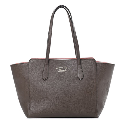 Gucci Dollar Calfskin Small Swing Tote Grey Field Soft Pink 1 of 14